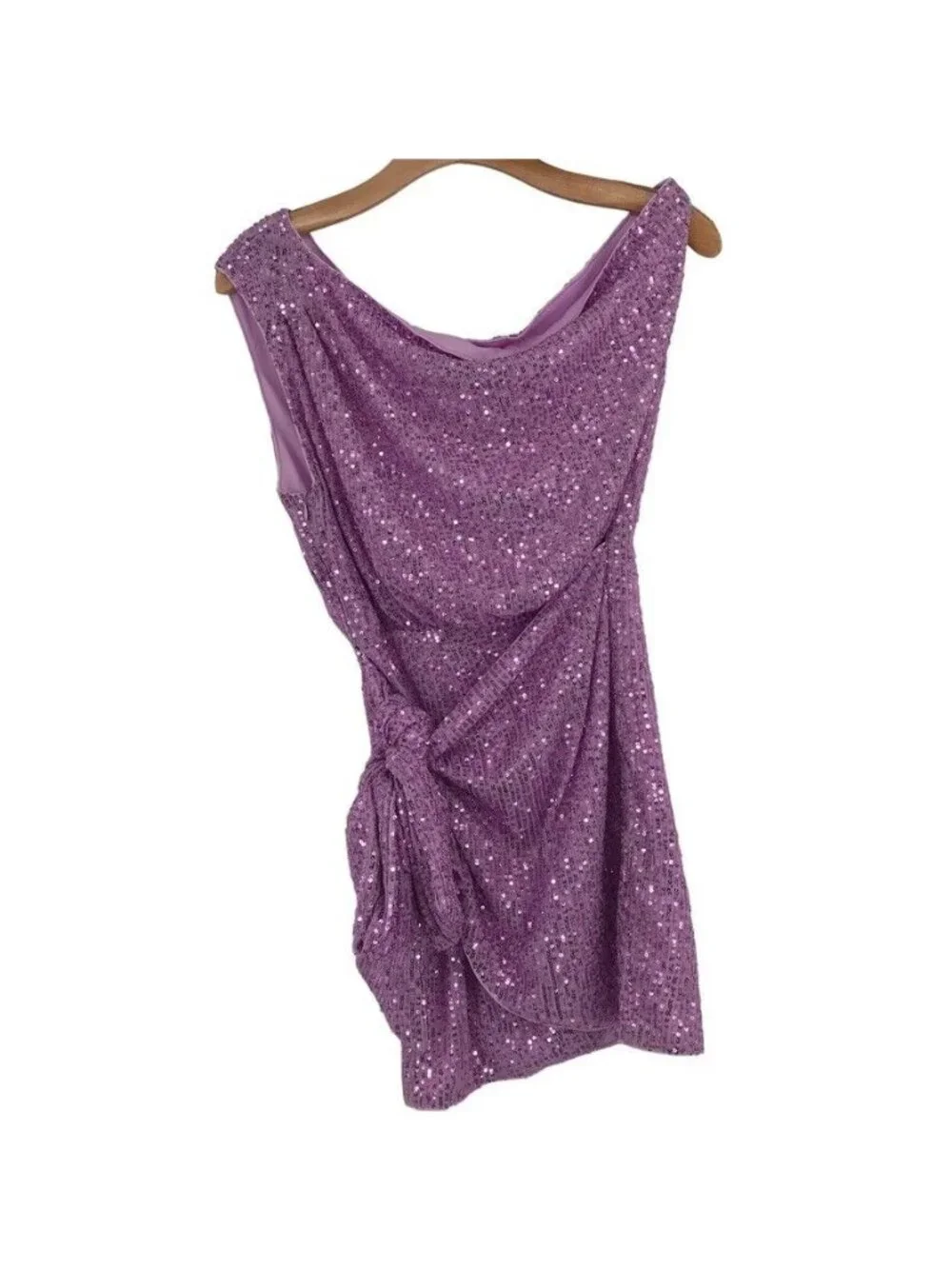 Morning mist pippa one shoulder sequin mini dress lilac size large women's new - Picture 2 of 13